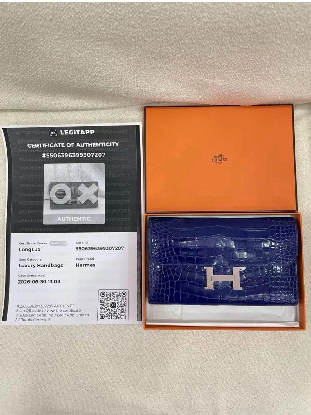 Hermes Constance Long Wallet Alligator